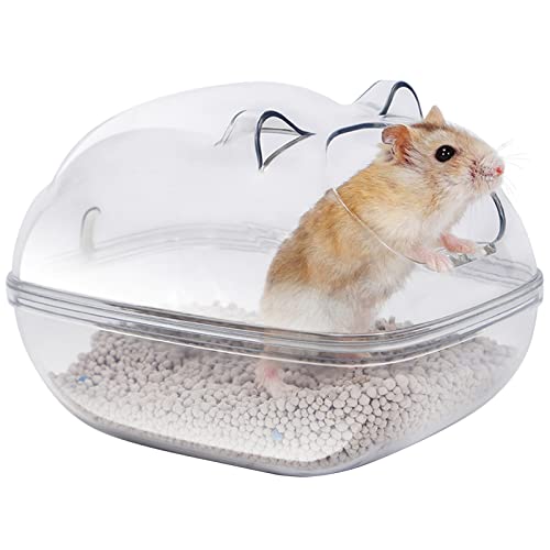 Vesaneae Hamster Haustier Badezimmer, Hamstersand Badezimmer Kunststoff Kleines, Hamster Badezimmer Badewanne, Hamster Toilette Badezimmer, Hamster Transparent Badezimmer für Hamster Meerschweinchen von Vesaneae