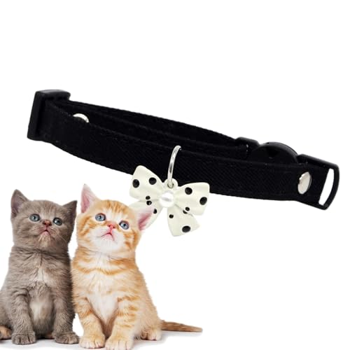 Vesidoloy Hundehalsband mit Fliege, kleines Haustier-Schleifenhalsband - Verstellbares Welpen-Sicherheitshalsband mit Entriegelungsschnalle,Bequemes Halsband aus Baumwolle für kleine und große Hunde, Vesidoloy Hundehalsband mit Fliege, kleines Haustier-Schleifenhalsband - Verstellbares Welpen-Sicherheitshalsband mit Entriegelungsschnalle,Bequemes Halsband aus Baumwolle für kleine und große Hunde, von Vesidoloy
