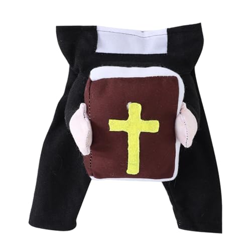 Vesidoloy Hundekostüm | Lustiges Hundepfarrer Mit Bibel Outfit | Niedliche Tier Verkleidung Kleidung | Für Halloween Weihnachten Feiern Feste Fotoshooting Veranstaltungen von Vesidoloy