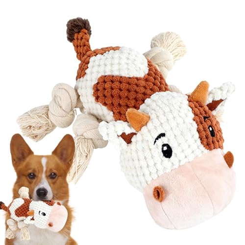 Vesidoloy Kauspielzeug für Hunde für Welpen, Kauspielzeug für Welpen zum Zahnen | Weiches, bequemes Quietschspielzeug für Hunde - Interaktives Hundespielzeug, Plüschkuh für kleine und mittelgroße Vesidoloy Kauspielzeug für Hunde für Welpen, Kauspielzeug für Welpen zum Zahnen | Weiches, bequemes Quietschspielzeug für Hunde - Interaktives Hundespielzeug, Plüschkuh für kleine und mittelgroße von Vesidoloy