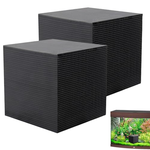 Vesidoloy Wasserreiniger-Würfel, 2 Stück Aquarium-Filterreiniger, effektive Absorption, Wasserreiniger, Würfel, wiederverwendbarer Aktivkohle-Wasserfilter mit Wabenstruktur von Vesidoloy