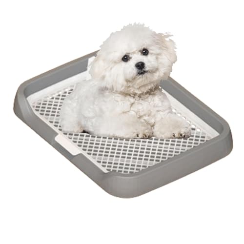 Hunde Töpfchen Tablett Für Innenbereich, Flache Netzgitter Haustier-Töpfchen-Tablett, Pinkel-Pad Mit Abnehmbarer Säule, Abnehmbares Haustier Töpfchen, Welpen Trainings Töpfchen, Hunde Toilette von Vesone
