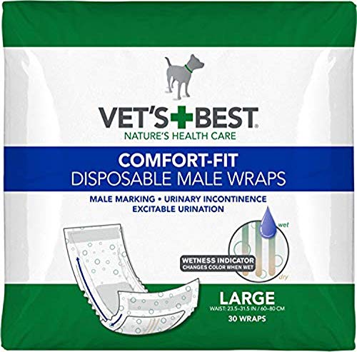 Vet's Best Comfort Fit Einweg-Windeln für Rüden, saugfähig, auslaufsicher, groß, 30 Stück Vet's Best Comfort Fit Einweg-Windeln für Rüden, saugfähig, auslaufsicher, groß, 30 Stück von Vet's Best