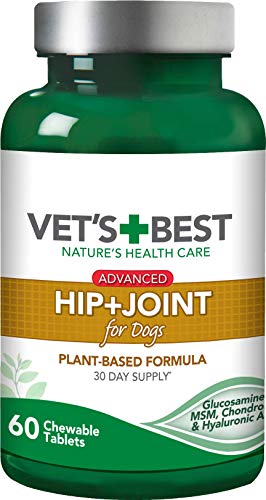 Vet's Best Advanced Hip & Joint Dog Supplements Formuliert mit Glucosamin und Chondroitin zur Unterstützung Hund Gelenk und Knorpel Gesundheit (60 Tabletten) von Vet's Best