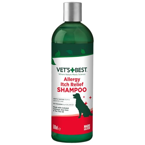 Vet's Best Allergie Juckreiz Relief Hundeshampoo, Reinigt und lindert Beschwerden von saisonalen Allergien, Sanfte Formel 500ml von Vet's Best