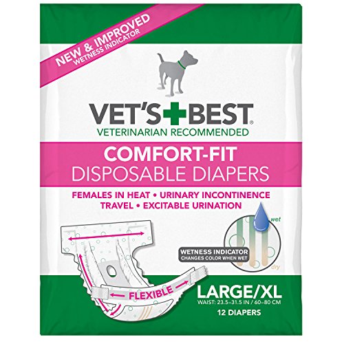 Vet's Best Comfort-Fit Einweg-Hundewindeln, L/XL (12er Packung) von Vet's Best