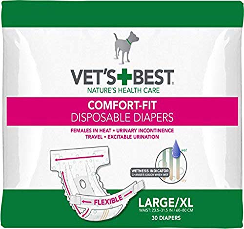 Vet's Best Comfort Fit Hundewindeln – Einweg-Windeln für Hündinnen – saugfähig mit auslaufsicherer Passform – Größe L/XL (59,9–80,9 cm Taille) – 30 Stück Vet's Best Comfort Fit Hundewindeln – Einweg-Windeln für Hündinnen – saugfähig mit auslaufsicherer Passform – Größe L/XL (59,9–80,9 cm Taille) – 30 Stück von Vet's Best