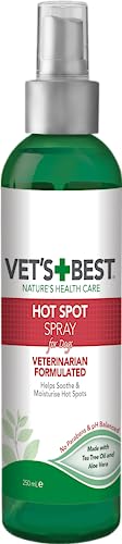 Vet's Best Dog Hot Spot Juckreiz Relief Spray, Lindert trockene Haut, Ausschlag, Kratzen, Belecken, juckende Haut und Hot Spots bei Hunden, brennt nicht und ist alkoholfrei 250ml von Vet's Best