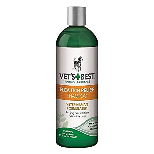 Vet's Best Floh Juckreiz Relief Hundeshampoo | Floh Biss Relief für Hunde | Hilft lindern Reizung und Juckreiz von Flohbefall 470ml von Vet's Best