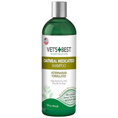 Vet's Best Medicated Haferflocken Shampoo für Hunde | Beruhigt Hund trockene Haut, reinigt, Feuchtigkeit, und Bedingungen Haut und Mantel, 470ml von Vet's Best