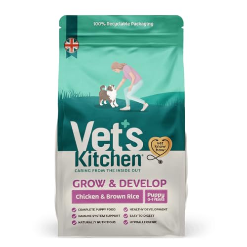 Vet's Kitchen Grow & Develop Huhn & Brauner Reis, Welpe, 0-1 Jahre, 1 kg von Vet's Kitchen