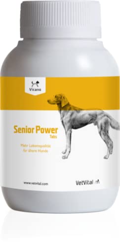 VetVital Senior Power Tabs | 150 Tabletten | Ergänzungsfuttermittel für Hundesenioren | Mit natürlichen bioaktiven Substanzen | Abgestimmt auf den Nährstoffbedarf älterer Hunde von VetVital