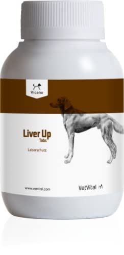 VetVital Vicano Liver Up Tabs | 150 Tabs | Ergänzungsfuttermittel für Hunde | Kann zur unterstützenden Behandlung bei akuten oder chronischen Lebererkrankungen beitragen | Als Kur von VetVital