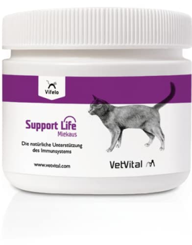 VetVital Vifelo Support Life Miekaus | 60 Tabletten | Ergänzungsfuttermittel für Katzen | Zur Verbesserung der Lebensqualität älterer und immungeschwächter Katzen | Mit Curcuma von VetVital