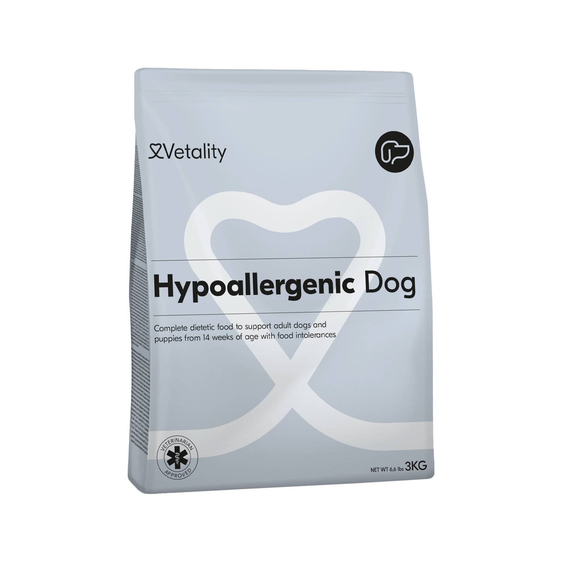 Vetality Hypoallergenic Dog - 10 kg + 6 x 400 g Hypoallergeen Dog Wet von Vetality