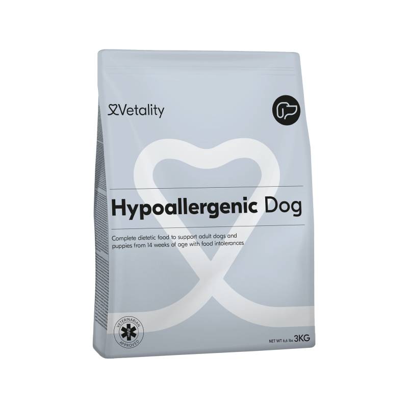 Vetality Hypoallergenic Dog - 3 kg + 6 x 400 g Hypoallergeen Dog Wet von Vetality