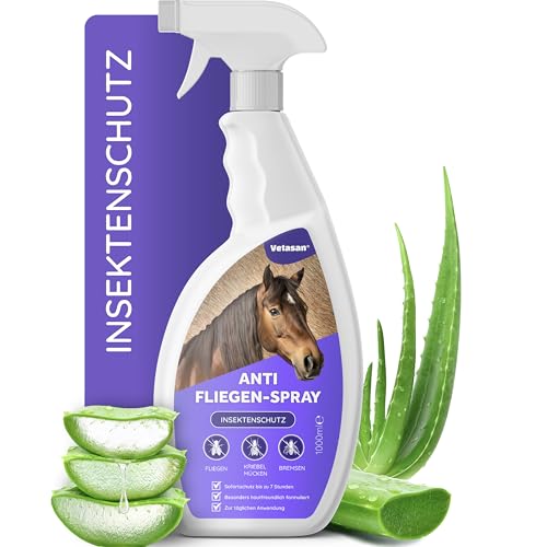 Vetasan Anti Fliegenspray Pferd 1L I Insektenspray Pferde gegen Fliegen, Bremsen & Mücken I Insektenschutz Spray für Fliegenschutz Pferdezubehör Vetasan Anti Fliegenspray Pferd 1L I Insektenspray Pferde gegen Fliegen, Bremsen & Mücken I Insektenschutz Spray für Fliegenschutz Pferdezubehör von Vetasan