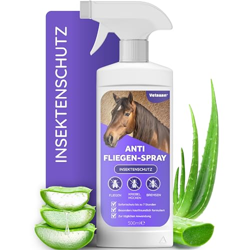 Vetasan Anti Fliegenspray Pferd 500ml I Insektenspray Pferde gegen Fliegen, Bremsen & Mücken I Insektenschutz Spray für Fliegenschutz Pferdezubehör Vetasan Anti Fliegenspray Pferd 500ml I Insektenspray Pferde gegen Fliegen, Bremsen & Mücken I Insektenschutz Spray für Fliegenschutz Pferdezubehör von Vetasan