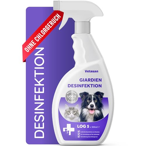 Vetasan Giardien-Spray Hunde & Katzen 500ml I Desinfektionsmittel Spray gegen Giardien, Bakterien, Pilze & Viren I Geruchsneutralisierendes Desinfektionsmittel Vetasan Giardien-Spray Hunde & Katzen 500ml I Desinfektionsmittel Spray gegen Giardien, Bakterien, Pilze & Viren I Geruchsneutralisierendes Desinfektionsmittel von Vetasan