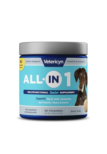 Vetericyn All-in Hundesupplement für ältere Hunde | Natürlich sichere tägliche Nahrungsergänzung | Knochen- und Gelenkunterstützung | 90 Tabletten | 207.0 g Vetericyn All-in Hundesupplement für ältere Hunde | Natürlich sichere tägliche Nahrungsergänzung | Knochen- und Gelenkunterstützung | 90 Tabletten | 207.0 g von Vetericyn