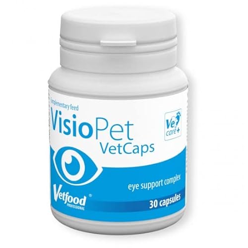 Vetfood VisioPet VetCaps | 30 Kapseln | Ergänzungsfuttermittel für Hunde und Katzen | Kann zur Verbesserung des Sehvermögens beitragen von Vetfood
