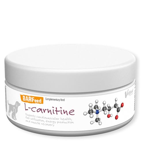Vetfood BARFeed L- carnitine 100g, Unterstützung des Fettstoffwechsels und der Muskelausdauer bei Hunden, besonders bei aktiven und älteren Tieren Vetfood BARFeed L- carnitine 100g, Unterstützung des Fettstoffwechsels und der Muskelausdauer bei Hunden, besonders bei aktiven und älteren Tieren von Vetfood