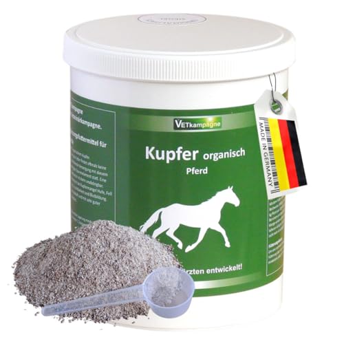 VETkampagne Kupfer organisch Pulver 1000 g | Sonderpreis MHD 08/25 Pferd Hufe, Fell, Haut, Fruchtbarkeit und Blutbildung von Vetkampagne