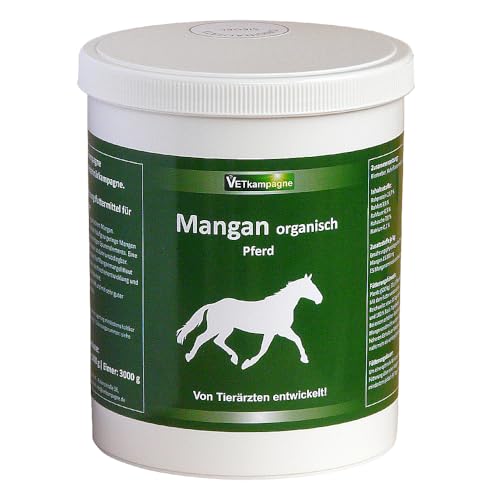 VETkampagne Mangan organisch Pulver 1000 g | Pferd Haut, Hufe, Knochenentwicklung und Fruchtbarkeit von Vetkampagne
