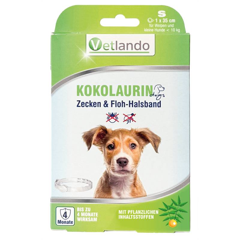 Vetlando Kokolaurin Zecken- & Floh-Halsband Hunde - Größe S: 35 cm, für Hunde < 10 kg von Vetlando