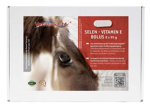 Vetmarkt24 Bolus - SELEN - Vitamin E - in 8er Vorteilspackung - zur UnterstüTzung der Fruchtbarkeit, der Widerstandsfähigkeit und des Wachstums von Rindern und KüHen Vetmarkt24 Bolus - SELEN - Vitamin E - in 8er Vorteilspackung - zur UnterstüTzung der Fruchtbarkeit, der Widerstandsfähigkeit und des Wachstums von Rindern und KüHen von Vetmarkt24