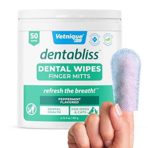 Vetnique Dentabliss Hundezahnreinigung, Fingerhandschuh, Zahnreinigung, Zahnbelag und Zahnsteinprävention mit Bürstperlen, aromatisierte Hundezahntücher, Hundeatemerfrischer (Pepperminz) Vetnique Dentabliss Hundezahnreinigung, Fingerhandschuh, Zahnreinigung, Zahnbelag und Zahnsteinprävention mit Bürstperlen, aromatisierte Hundezahntücher, Hundeatemerfrischer (Pepperminz) von Vetnique