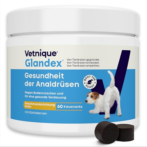 Vetnique für Hunde - 60 Kausnacks für die Analdrüsen Hund - Von Tierärzten der Analdrüsen und einer gesunden Verdauung - Mit Omega-3-Fettsäuren, Kürbiskern und Ballaststoffen - Analdrüsenkur für Hunde von Vetnique