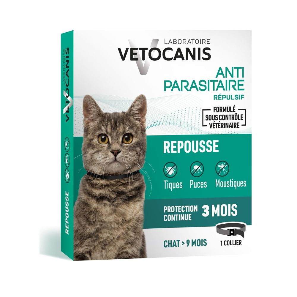 Vetocanis Abwehrhalsband gegen Flöhe und Zecken für Katzen - 1 Stück von Vetocanis