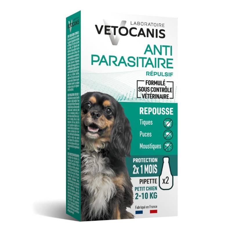 Vetocanis Repellent Floh- und Zeckenschutz Spot-On Hund S (2 - 10 kg) - 2 Pipetten x 2 ml von Vetocanis