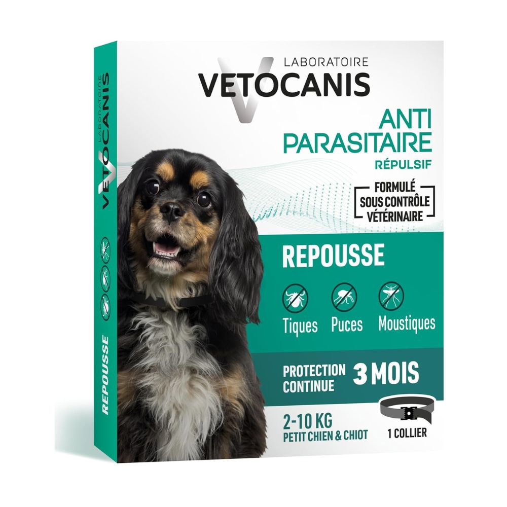 Vetocanis Repellierendes Floh- und Zeckenhalsband für Hunde - Größe S: 2 - 10 kg von Vetocanis