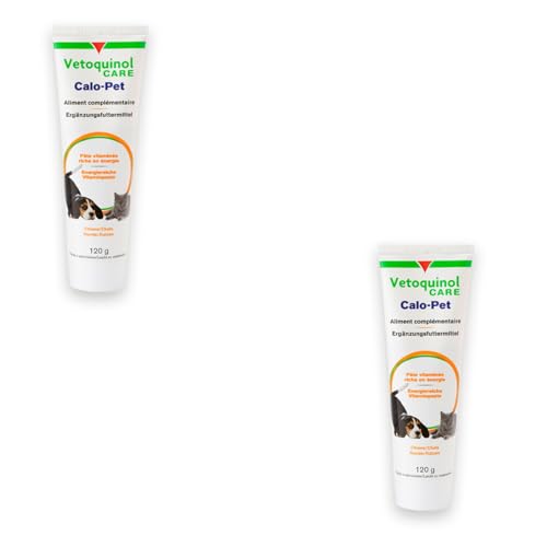 Vetoquinol Calo-Pet Paste | Doppelpack | 2 x 120g | Ergänzungsfuttermittel für Hunde und Katzen | Anwendung bei erhöhtem Nährstoffbedarf | Zum Ausgleich von Mangelerscheinungen von Vetoquinol