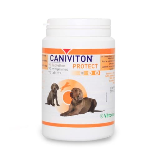 Vetoquinol Caniviton Protect für Hunde und Katzen | 90 Tabletten | Ergänzungsfuttermittel mit Chondroitin und Glucosamin | Zur Unterstützung und Erhaltung der Gelenkfunktion von Vetoquinol