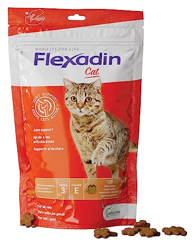 Vetoquinol Flexadin Cat - Ergänzungsfuttermittel für Katzen, zur Unterstützung des Gelenkstoffwechsels - 120 Futtertabletten - 180 g von Vetoquinol
