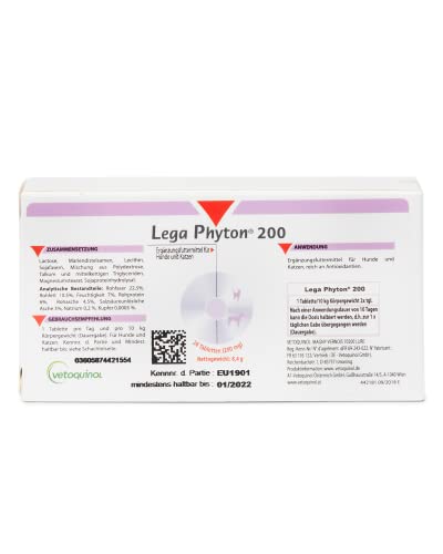 LEGA PHYTON® 200 | Zur Unterstützung Der Leberfunktion | Tabletten Für Hunde Und Katzen | Ergänzungsfuttermittel Mit Silymarin | 24 Tabletten LEGA PHYTON® 200 | Zur Unterstützung Der Leberfunktion | Tabletten Für Hunde Und Katzen | Ergänzungsfuttermittel Mit Silymarin | 24 Tabletten von Vetoquinol