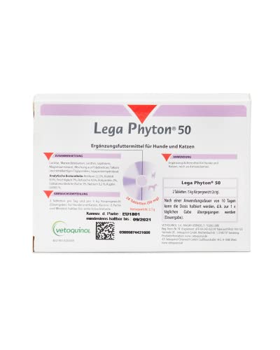 LEGA PHYTON® 50 | Zur Unterstützung Der Leberfunktion | Tabletten Für Hunde Und Katzen | Ergänzungsfuttermittel Mit Silymarin | 24 Tabletten von Vetoquinol