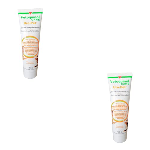 Vetoquinol URO-Pet Paste | Doppelpack | 2 x 120 g | Ergänzungsfuttermittel für Hunde und Katzen | Zur Unterstützung der Gesundheit der Harnwege | Mit der Aminosäure DL-Methionin von Vetoquinol