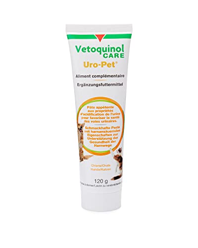 URO-PET® Paste | Zur Unterstützung der Gesundheit der Harnwege | Für Hunde & Katzen | Ergänzungsfuttermittel mit harnansäuernden Eigenschaften | 120g Tube von Vetoquinol