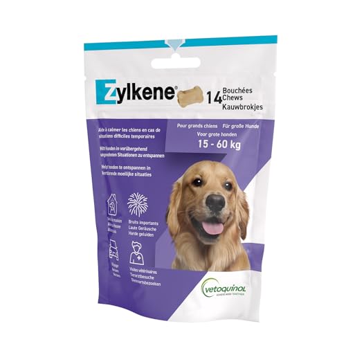 Vetoquinol Zylkene Chews 450 mg | Doppelpack | 2 x 14 Chews | Ergänzungsfuttermittel für Hunde | Kann dabei helfen Hunde in ungewohnten Situationen zu unterstützen von Vetoquinol