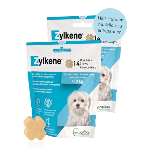 Vetoquinol Zylkene Chews 75 mg | Doppelpack | 2 x 14 Chews | Ergänzungsfuttermittel für Hunde und Katzen | mehr Wohlbefinden in ungewohnten Situationen von Vetoquinol