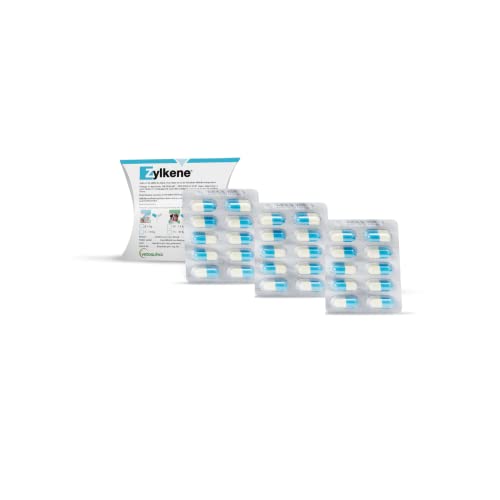 Vetoquinol Zylkene 75 mg | 30 Kapseln | Ergänzungsfuttermittel für Hunde und Katzen | Zur Unterstützung in ungewohnten Situationen | Mit Trypsin-hydrolysiertem Rinder-Kasein von Vetoquinol