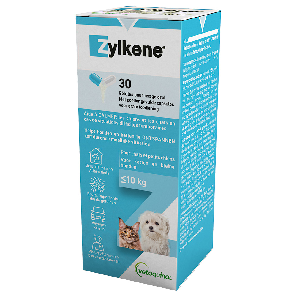 Zylkene Kapseln 75 mg Hund/Katze < 10 kg - Sparpaket: 2 x 30 Tabletten von Vetoquinol
