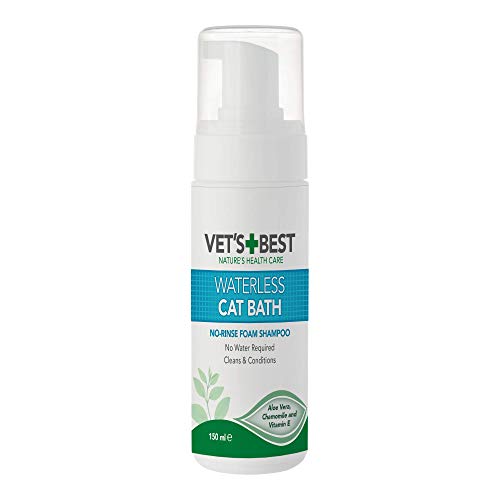 Vet's Best Wasserloses Katzenbad, Nicht ausspülen Wasserloses Trockenshampoo für Katzen 150ml von Vet's Best