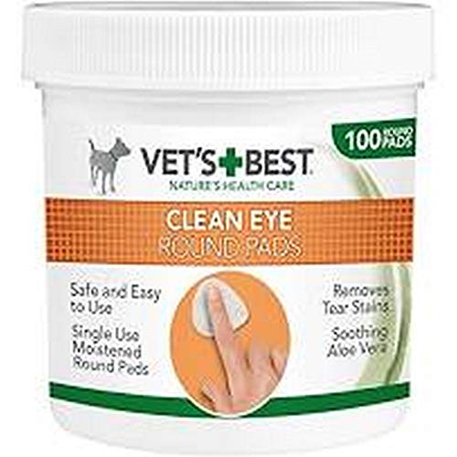 Vets Best Clean Eye Runde Pads (100 Pads in einer Dose) (Einheitsgröße) (weiß) von Vets Best