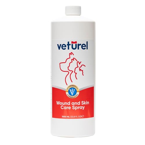 Veturel Hautpflege für Katzen und Hunde | 1000 ml Wund- und Hautpflegelösung | Ersatz bei Juckreiz und Haarleckproblemen Nachfüllpackung (1000 ml) von Veturel