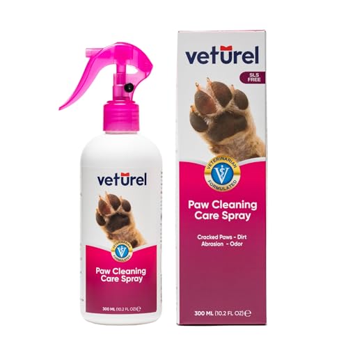 Veturel Hund- und Katzenpfotenspray | 300 ml Deodorierendes Parfüm und Schaumlöse Pfotenpflege | Sanfter Fellreiniger für Hunde und Katzen Veturel Hund- und Katzenpfotenspray | 300 ml Deodorierendes Parfüm und Schaumlöse Pfotenpflege | Sanfter Fellreiniger für Hunde und Katzen von Veturel